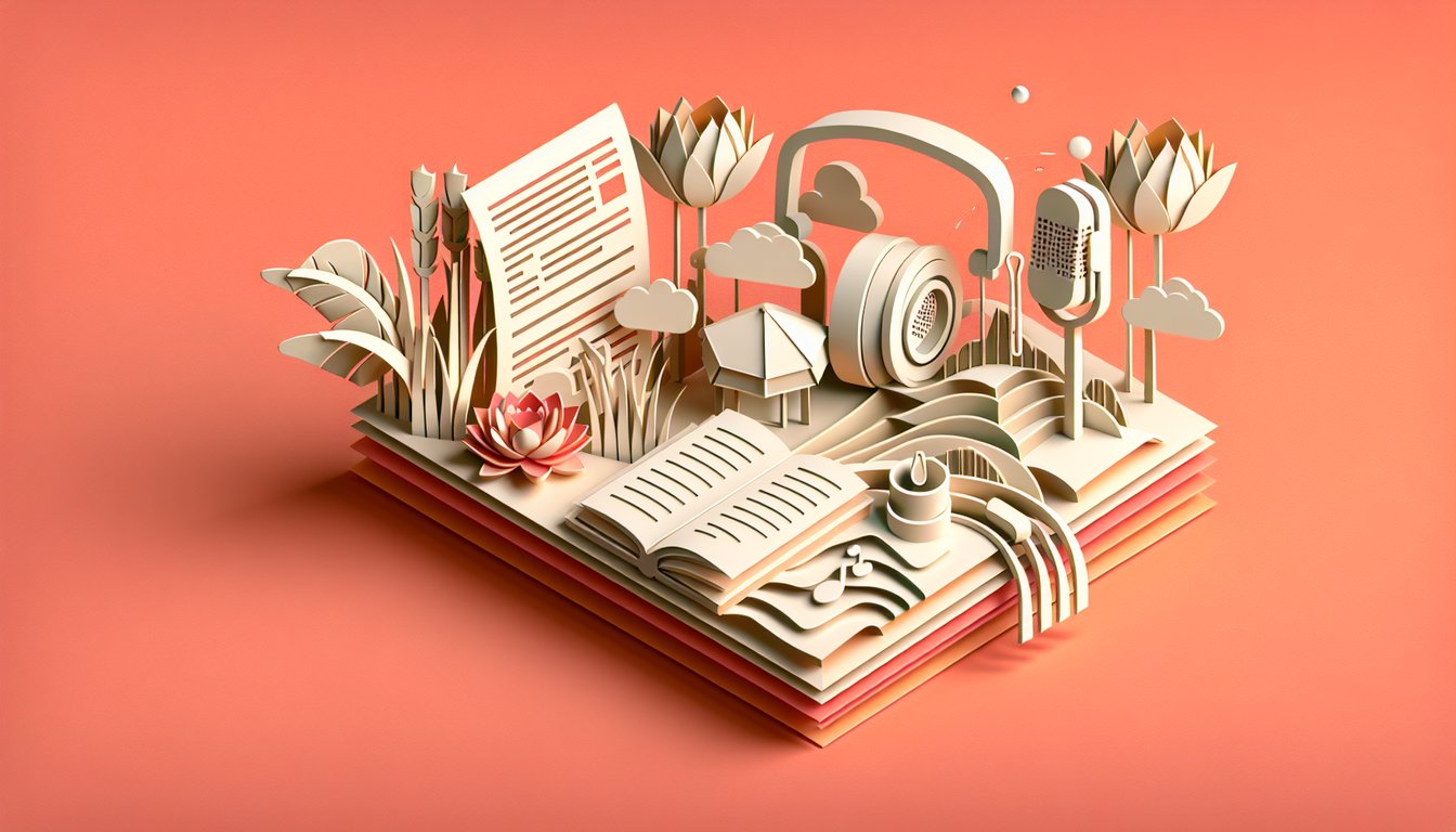 Paper art Vietnamese language quiz on coral background with English Vietnamese text testing interpreting skills.