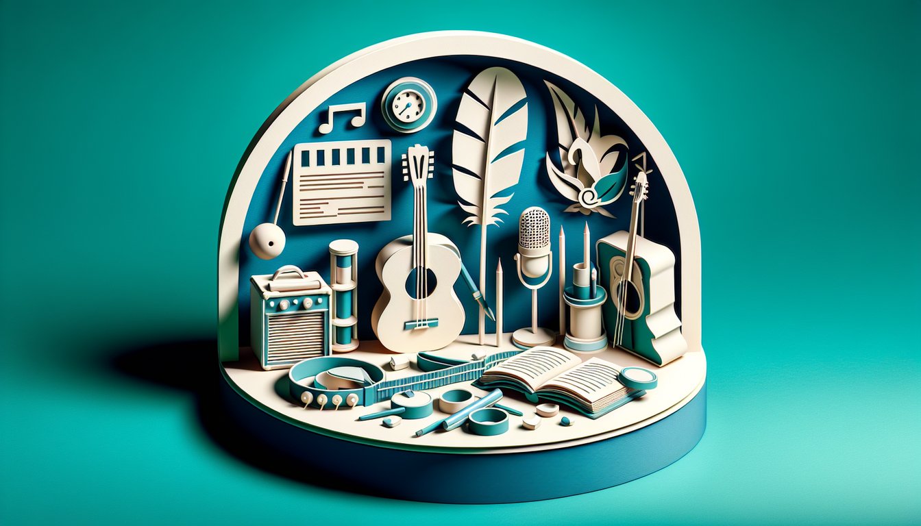 Paper art illustration of skeleton family guitar marigold petals on teal background for Disney Coco personality quiz