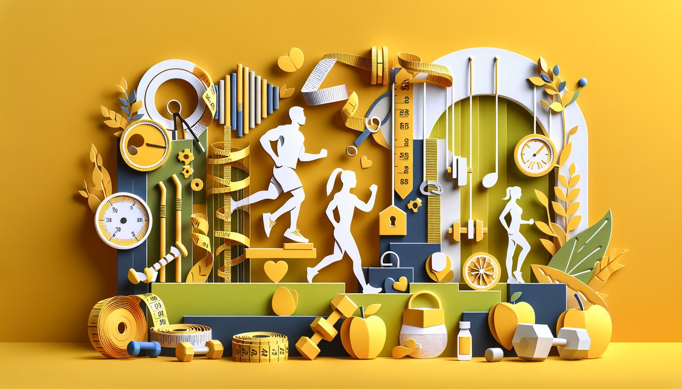 Paper art illustration of diverse teenage body silhouettes on golden yellow background for teen physique quiz