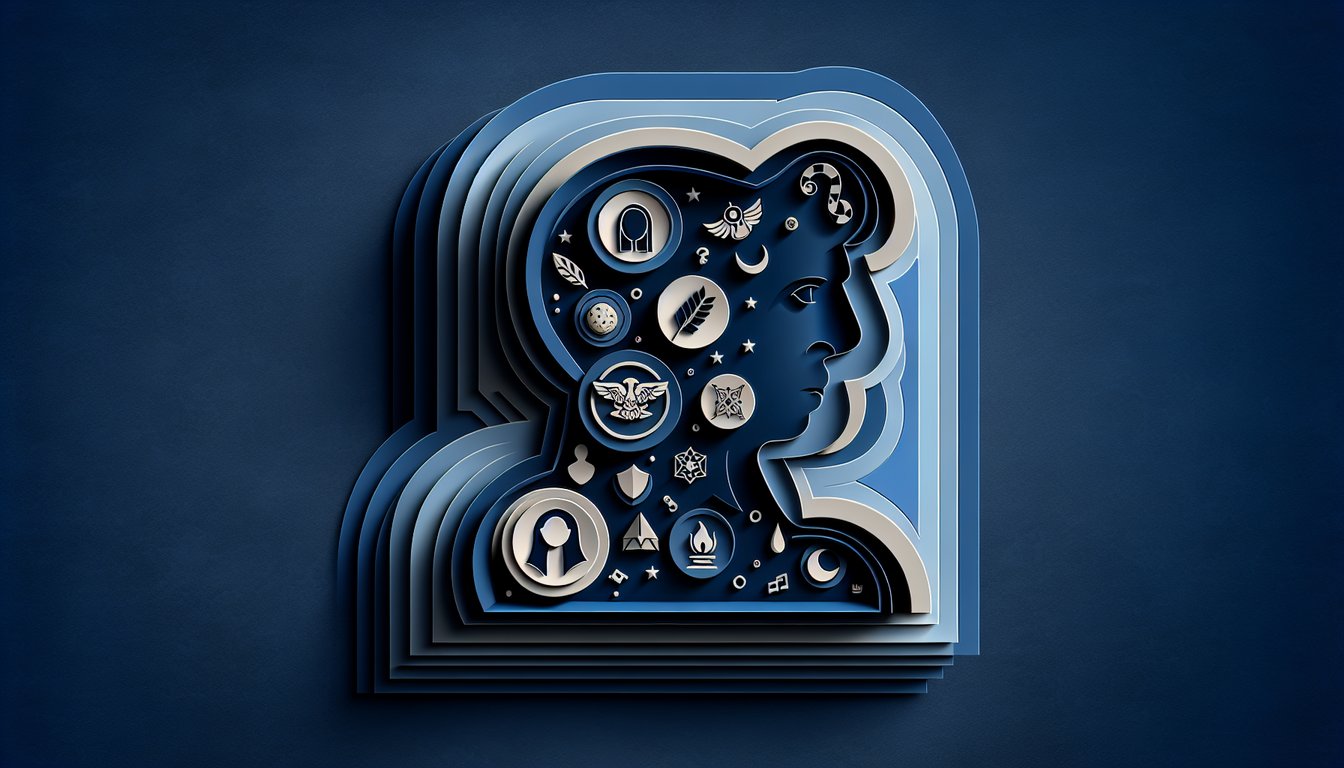 Paper art style illustration for We Were Liars character quiz on dark blue background featuring Cady and Gat elements.