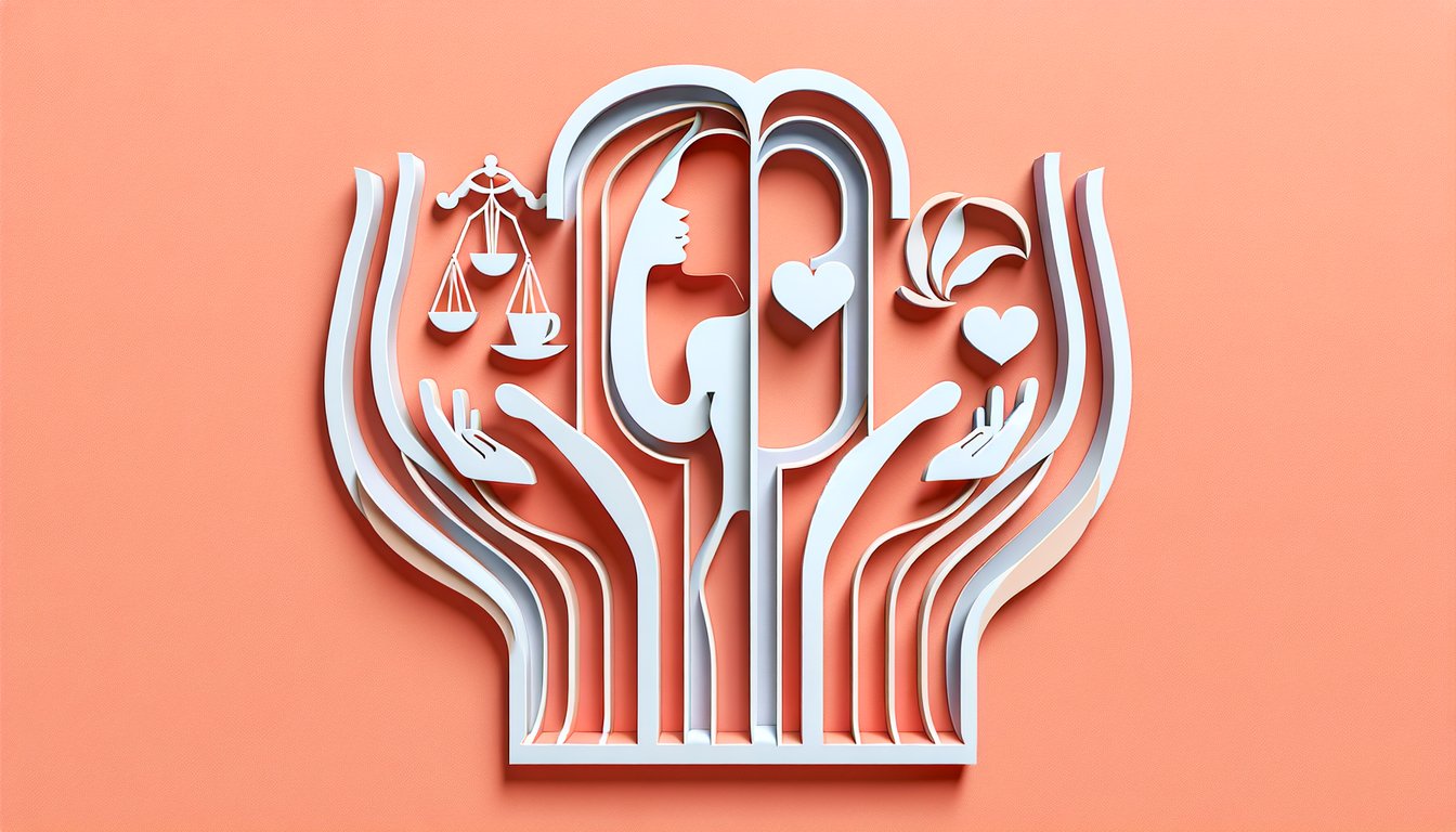 Paper art illustration for Narcissist Personality Quiz on a coral background