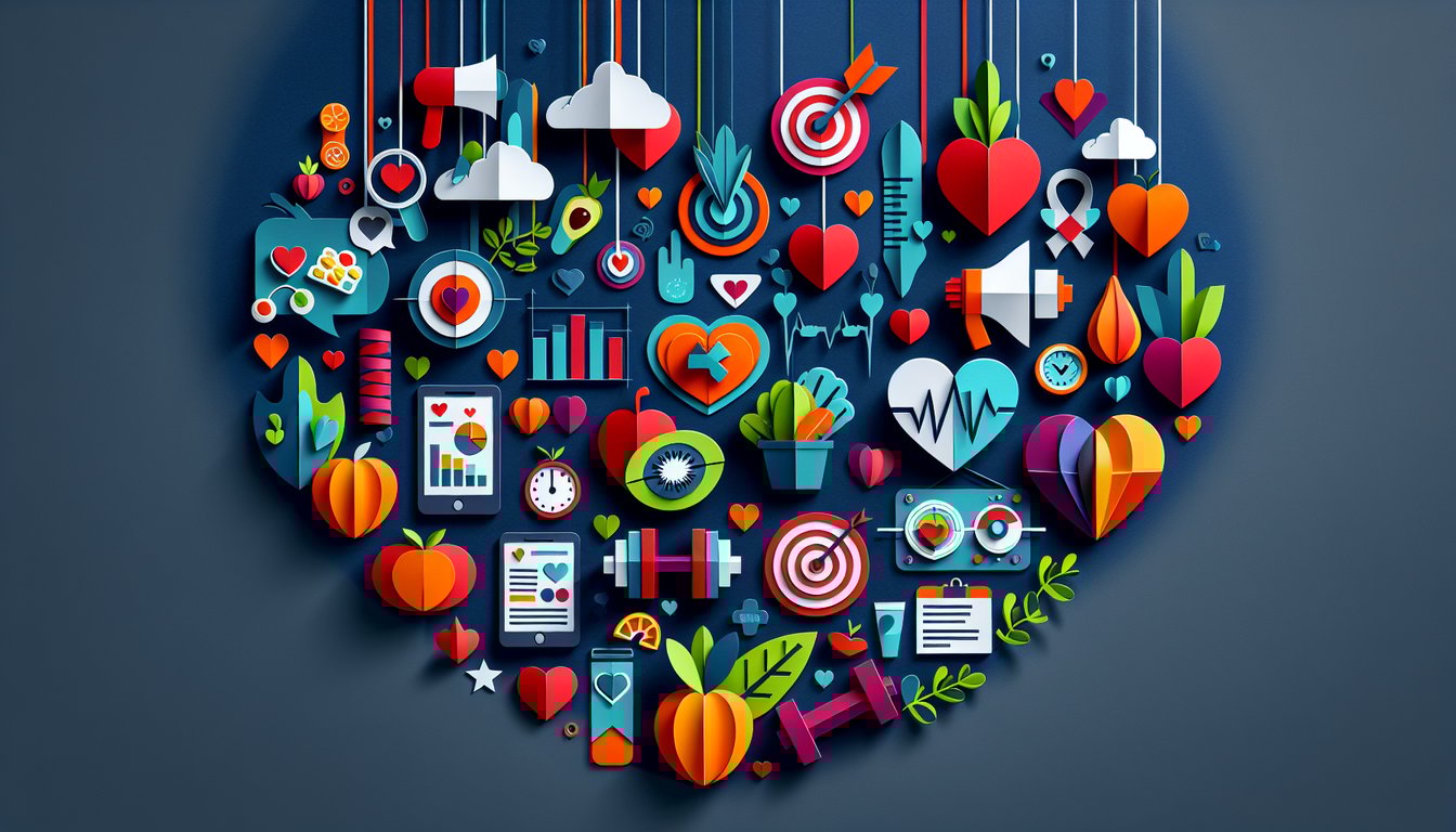 3D voxel art showcasing Health Marketing course concept