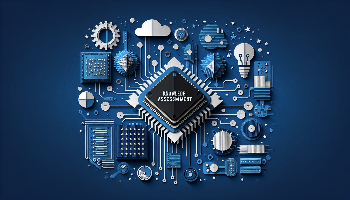 Colorful paper art depicting a quiz on ARM Cortex-M Knowledge Assessment