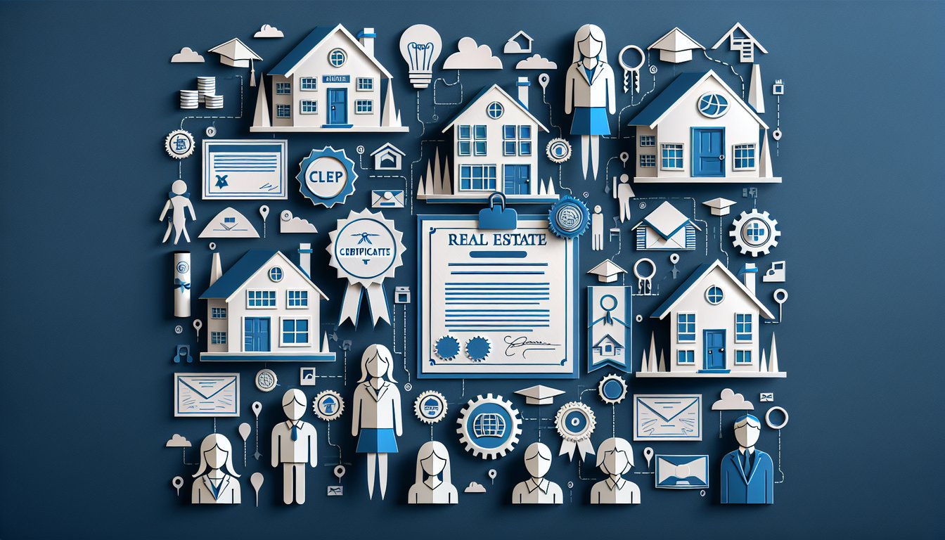 Paper art depicting a trivia quiz about Real Estate Mastery for aspiring professionals.