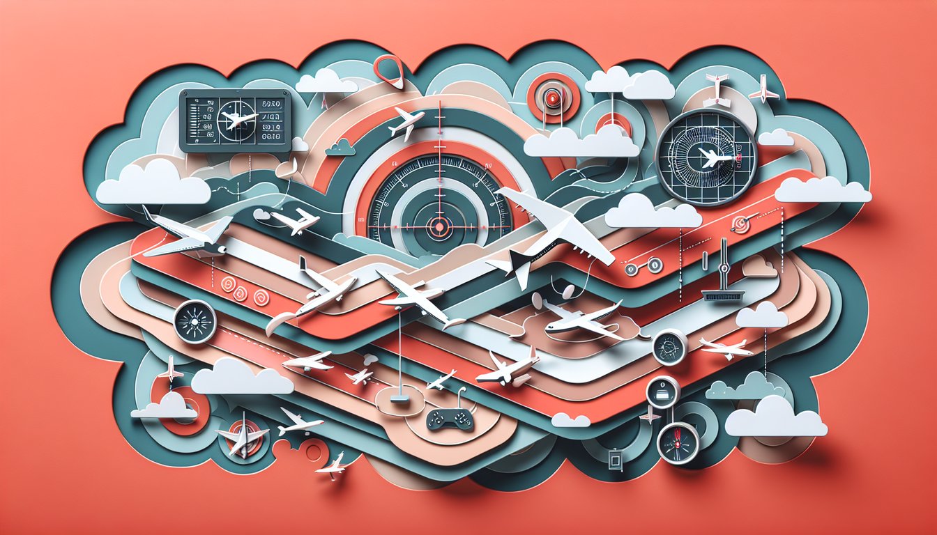 Paper art illustration for ATC assessment test quiz on a coral background