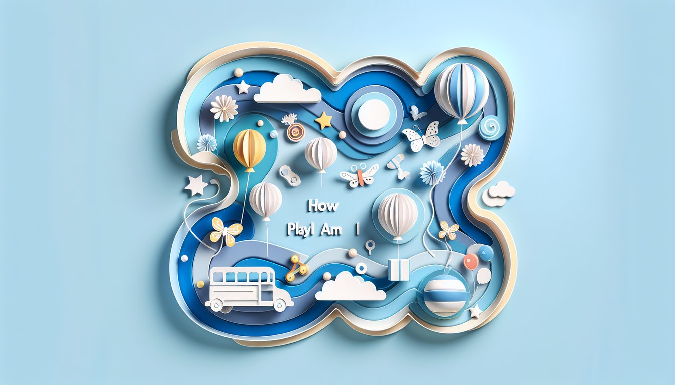 Colorful paper art illustration promoting a playful personality quiz on a sky blue background