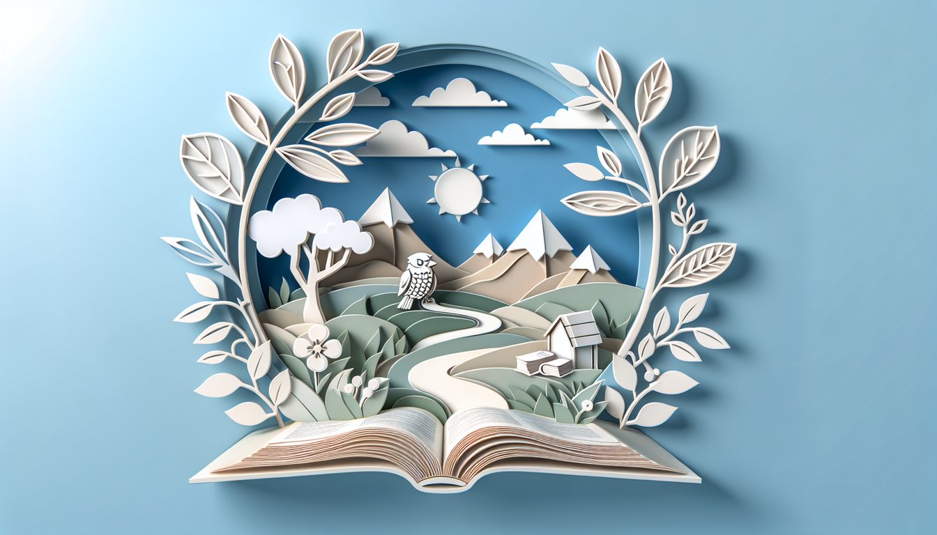 Paper art open Bible with quiz cards numbered 1 2 3 and highlighted Proverbs verses on sky blue background