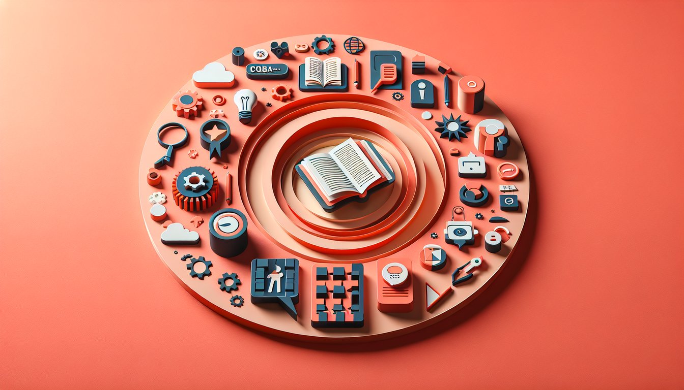 Paper art illustration for Spanish 2 final exam practice test on coral background