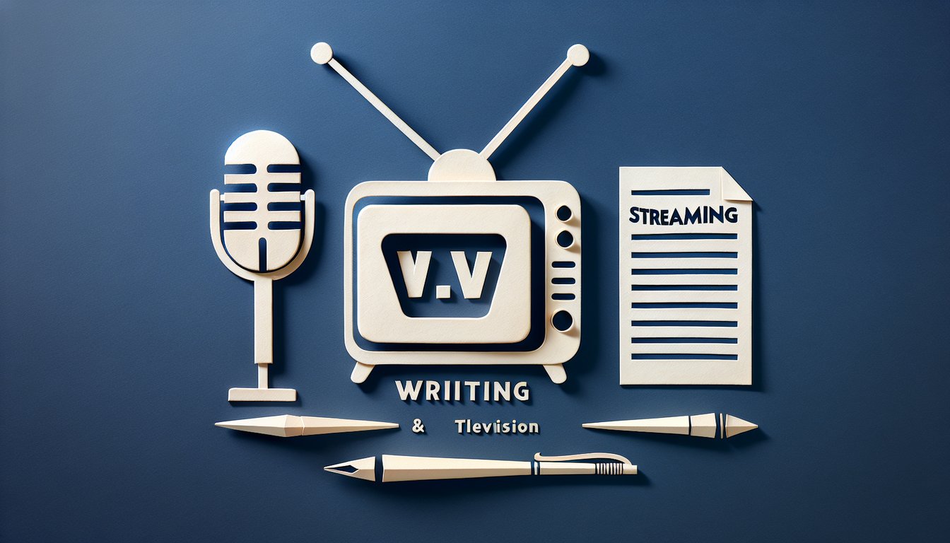 3D voxel art showcasing Writing for Television  Streaming News course