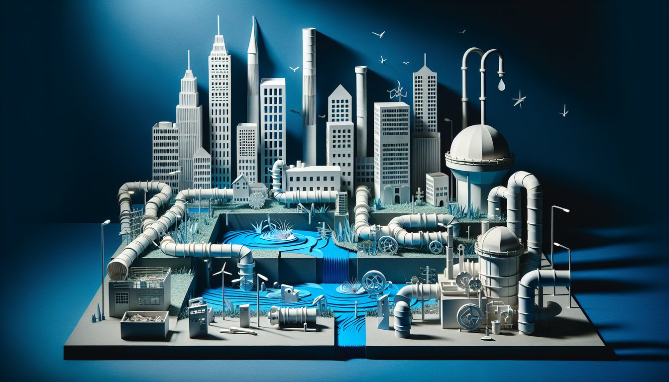 3D voxel art illustrating concepts from Urban Hydrology and Hydraulics course