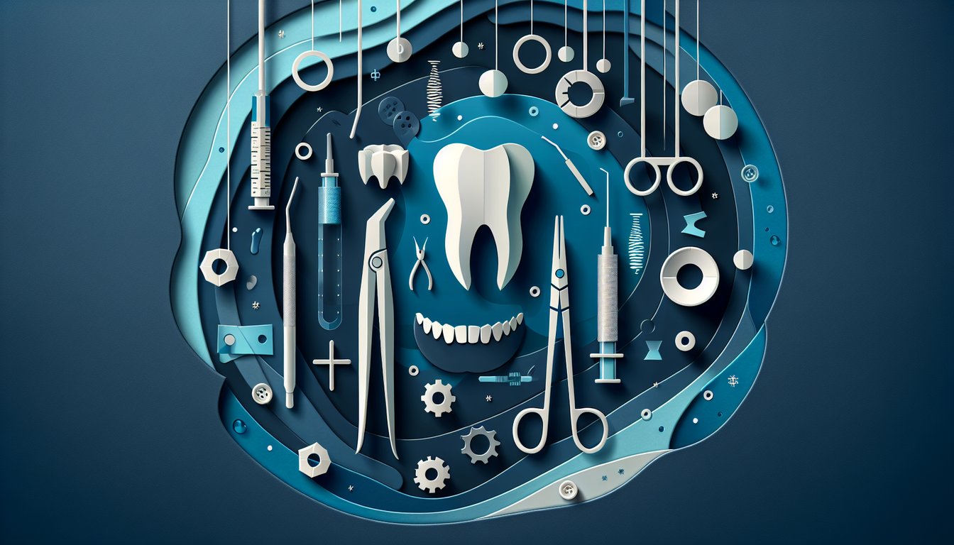 Colorful paper art illustrating orthodontic and oral surgery decision-making quiz.