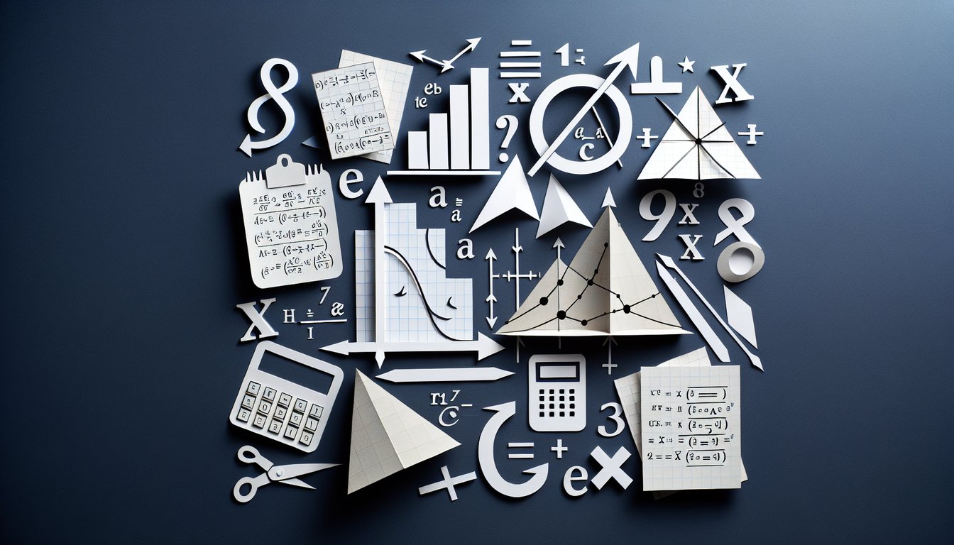 Paper art illustrating a trivia quiz on converting linear equation forms for high school students.