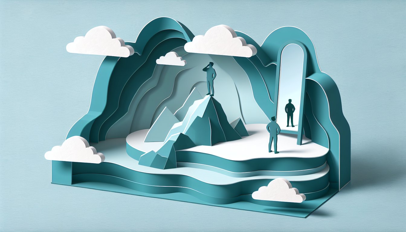 Paper art illustration for Am I Lovable quiz on teal background to boost confidence