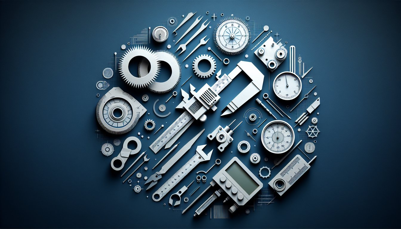 Colorful paper art depicting a quiz on Measurement Technology Knowledge Test