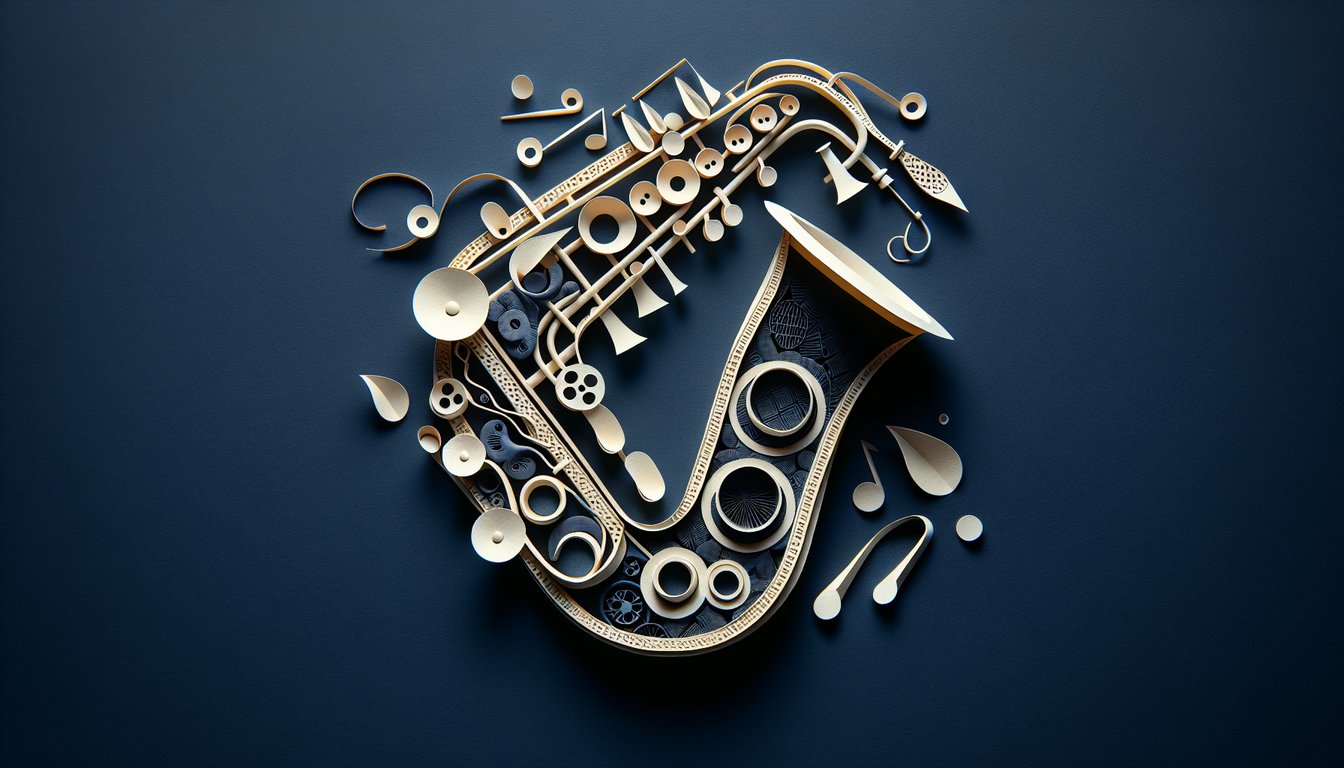 3D voxel art displaying a high-quality Saxophone course