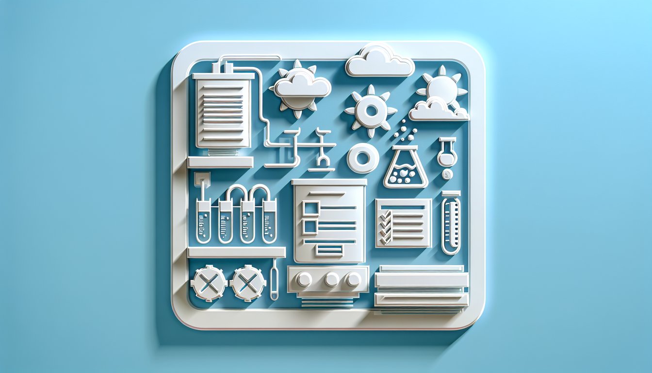 Paper art illustration of a quiz theme steam sterilizer cassette question mark gears and book on sky blue background