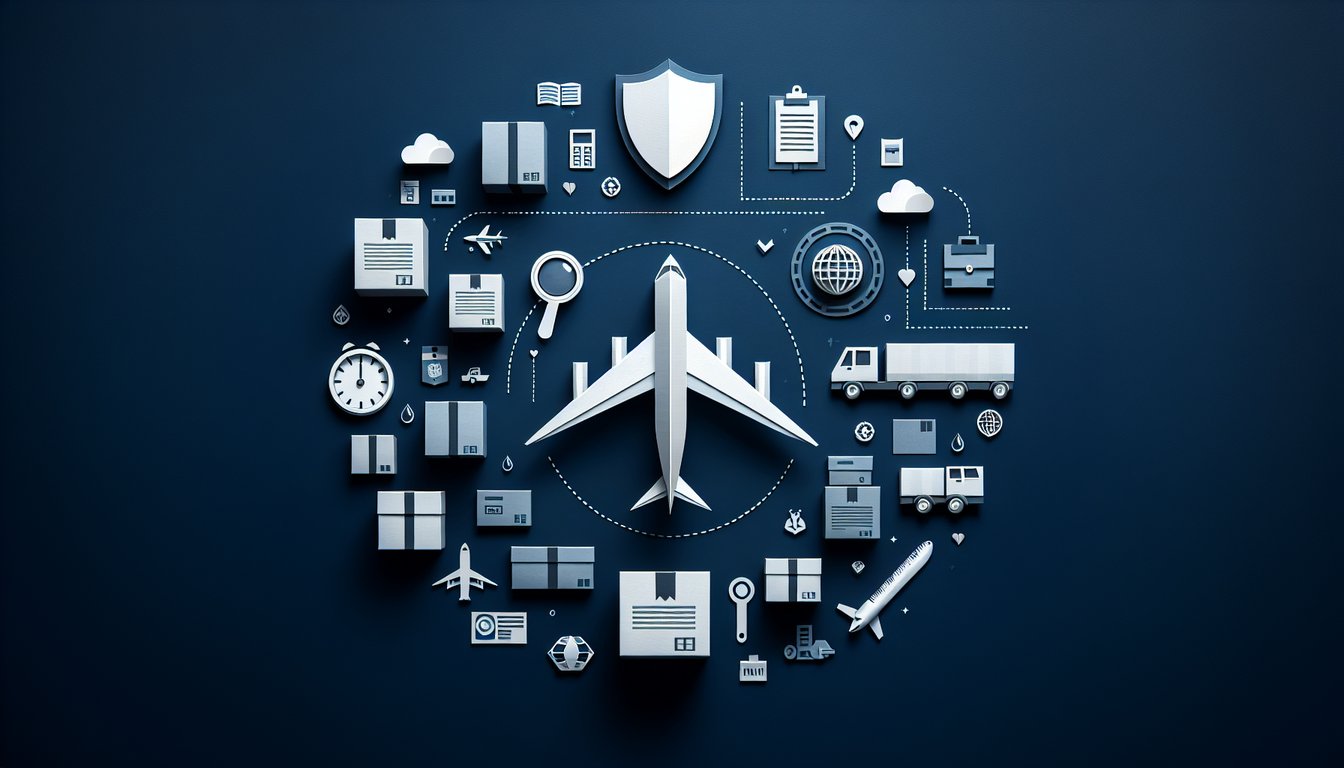 Colorful paper art depicting a quiz on Air Cargo Security Knowledge Test