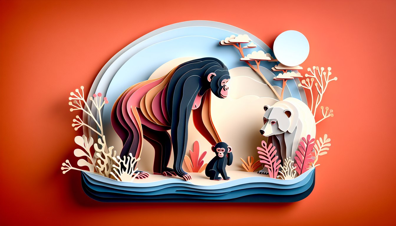 Paper art quiz illustration showcasing various motherhood styles on a coral background