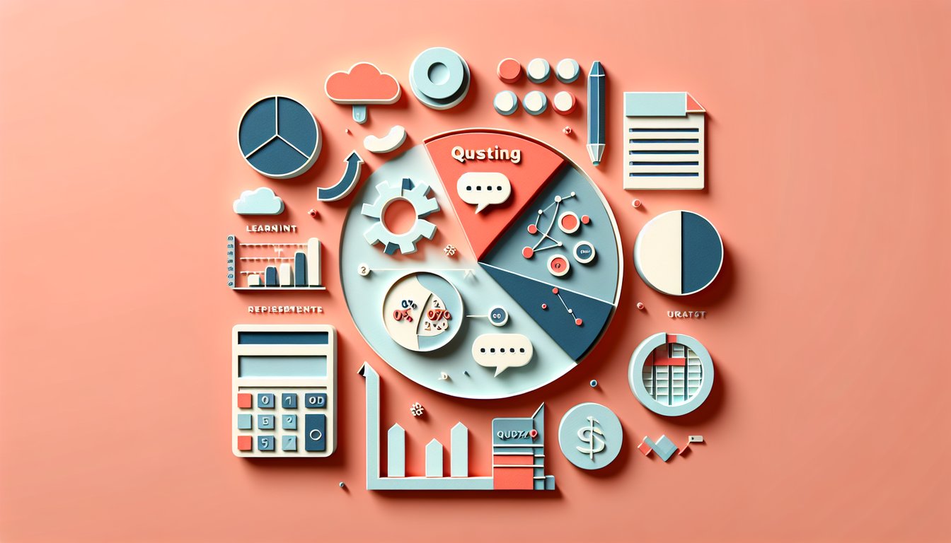 paper-cut style costing quiz graphic on coral background, featuring direct vs marginal costing charts icons