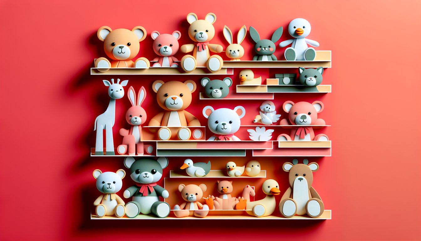 Paper art illustration of plush animals on coral background with quiz icons and speech bubbles inviting a fun naming quiz