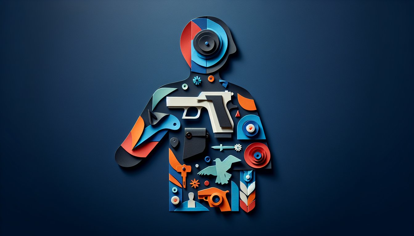 Colorful paper art promoting Concealed Carry Safety Knowledge Test quiz