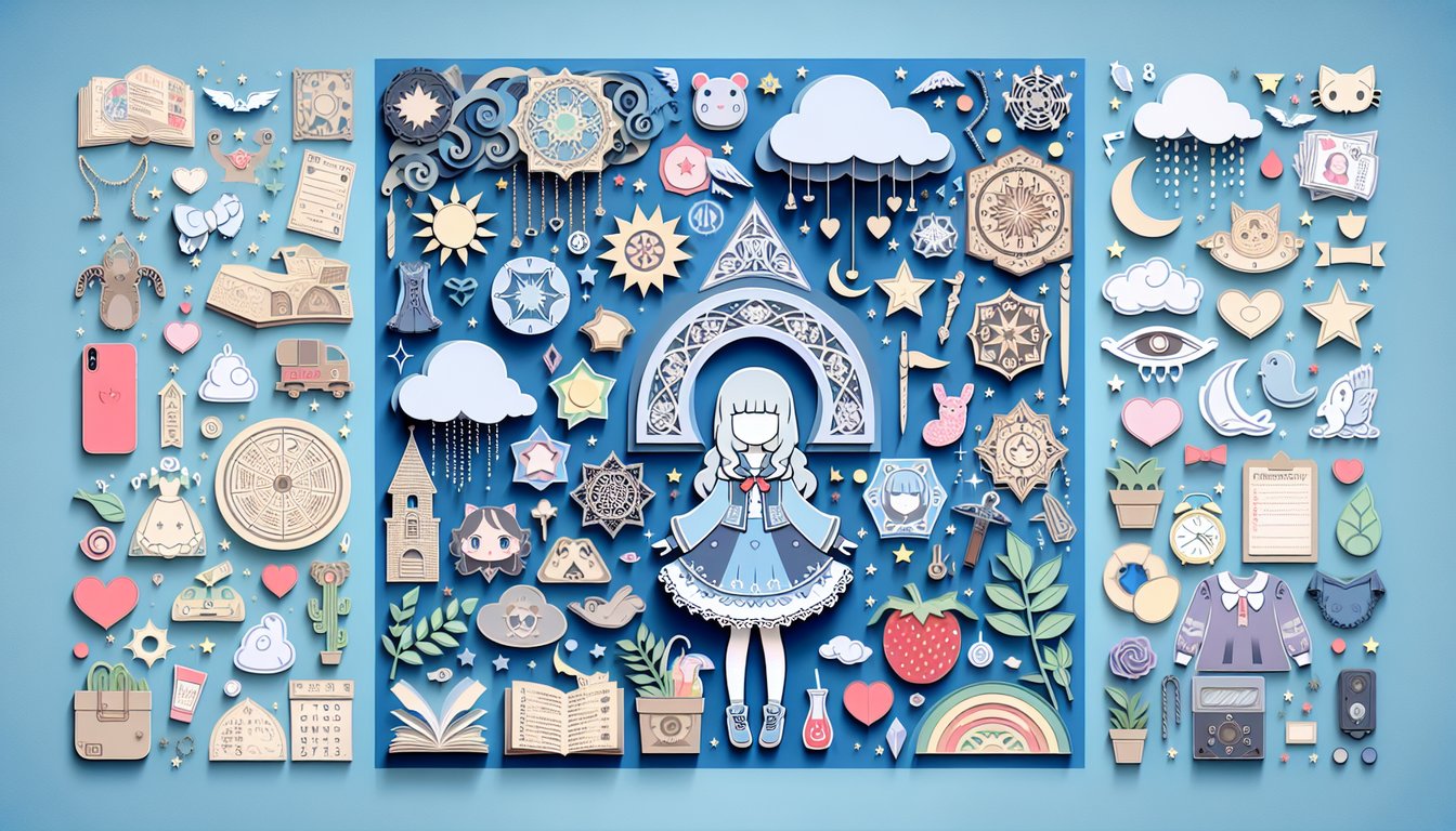 Paper art style anime characters on sky blue backdrop promoting a personality quiz to reveal your Save Me Lollipop alter ego