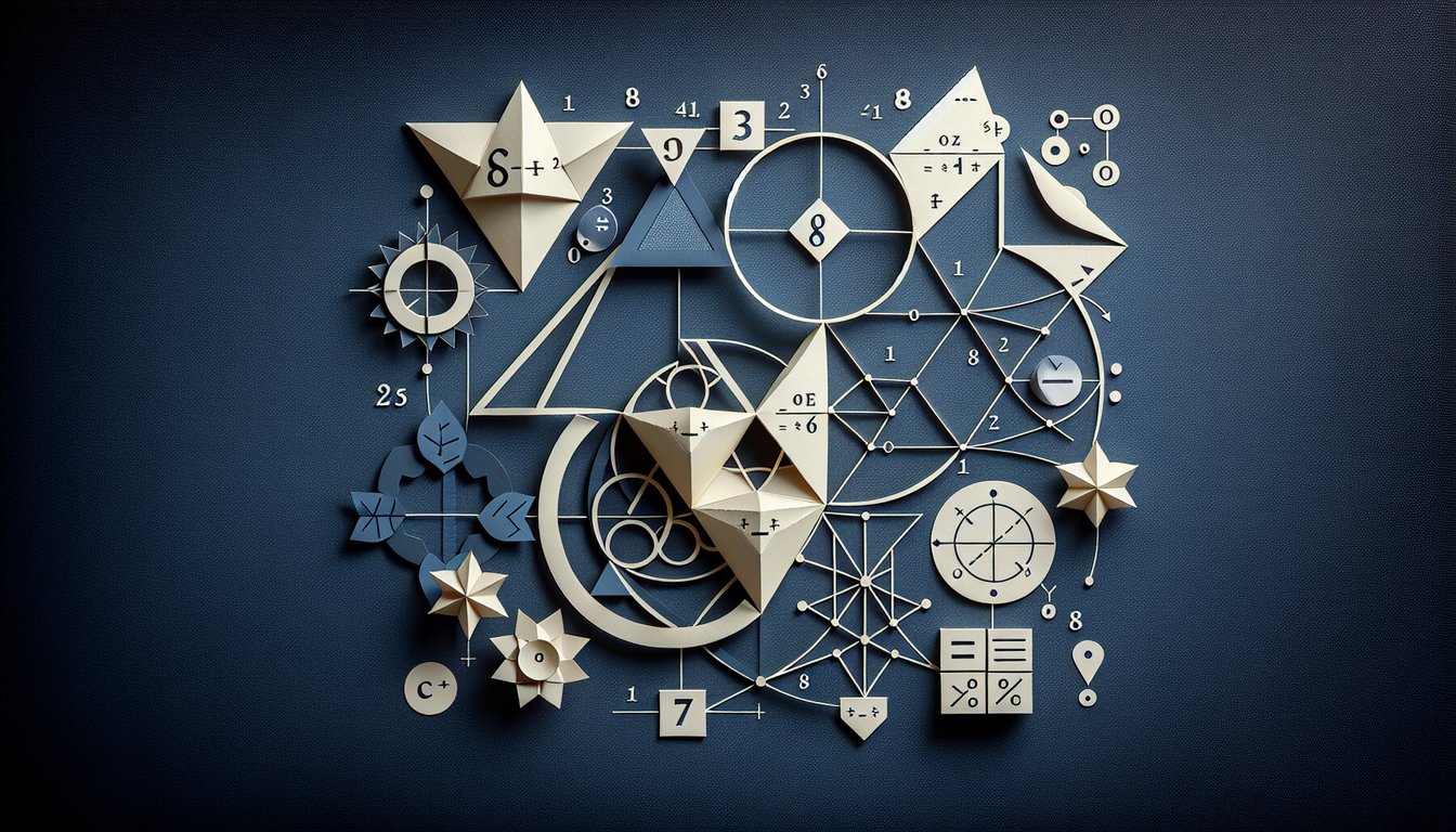 Paper art depicting a trivia quiz on geometric similarity for high school students.