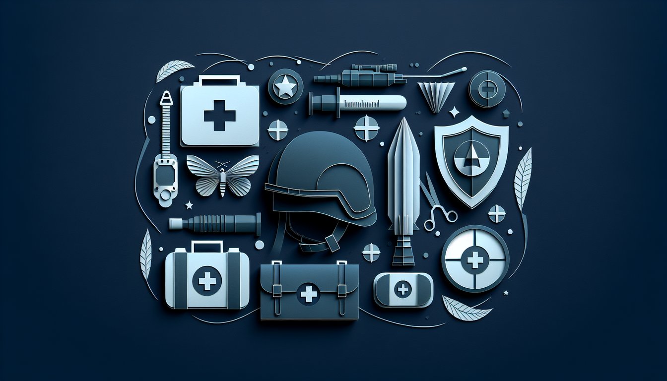 Colorful paper art depicting a combat safety and basic knowledge quiz theme