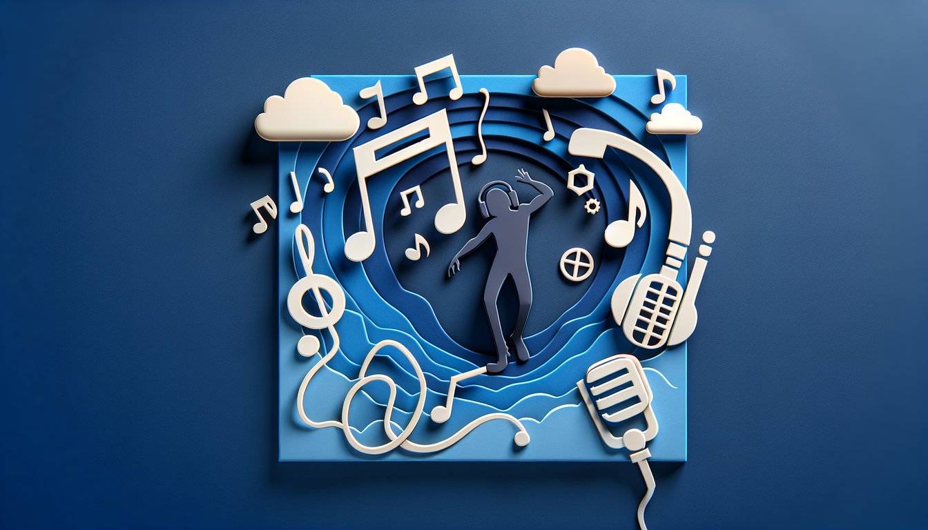 Paper art dark blue background quiz tests Michael Jackson lyrics knowledge name songs from lines Speed Demon The Wall