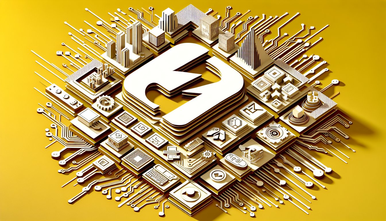 Paper art quiz banner for free Adobe Flash Player test with bite sized question icons on golden yellow background