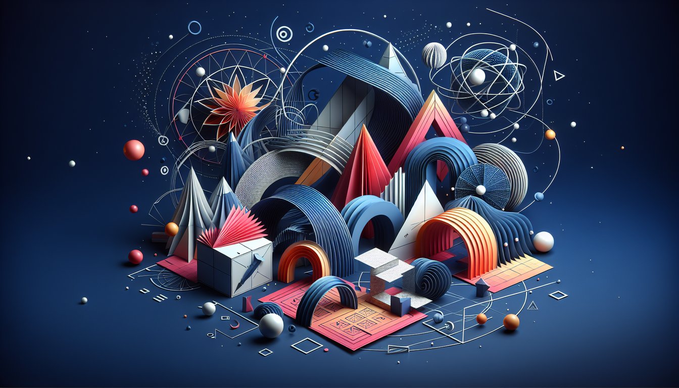 Paper art promoting Geometry Challenge 3.1-3.3 quiz for high school students exam readiness.