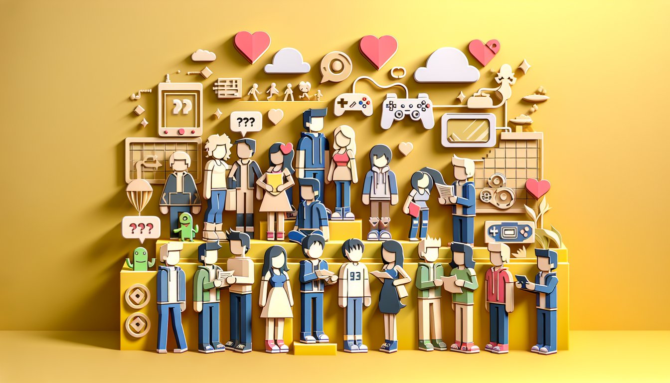 Paper art quiz illustration on golden yellow background for discovering your Dream SMP match