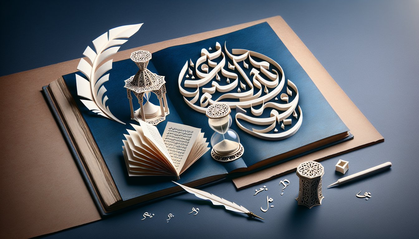 3D voxel art representing Intermediate Stand Arabic II course material