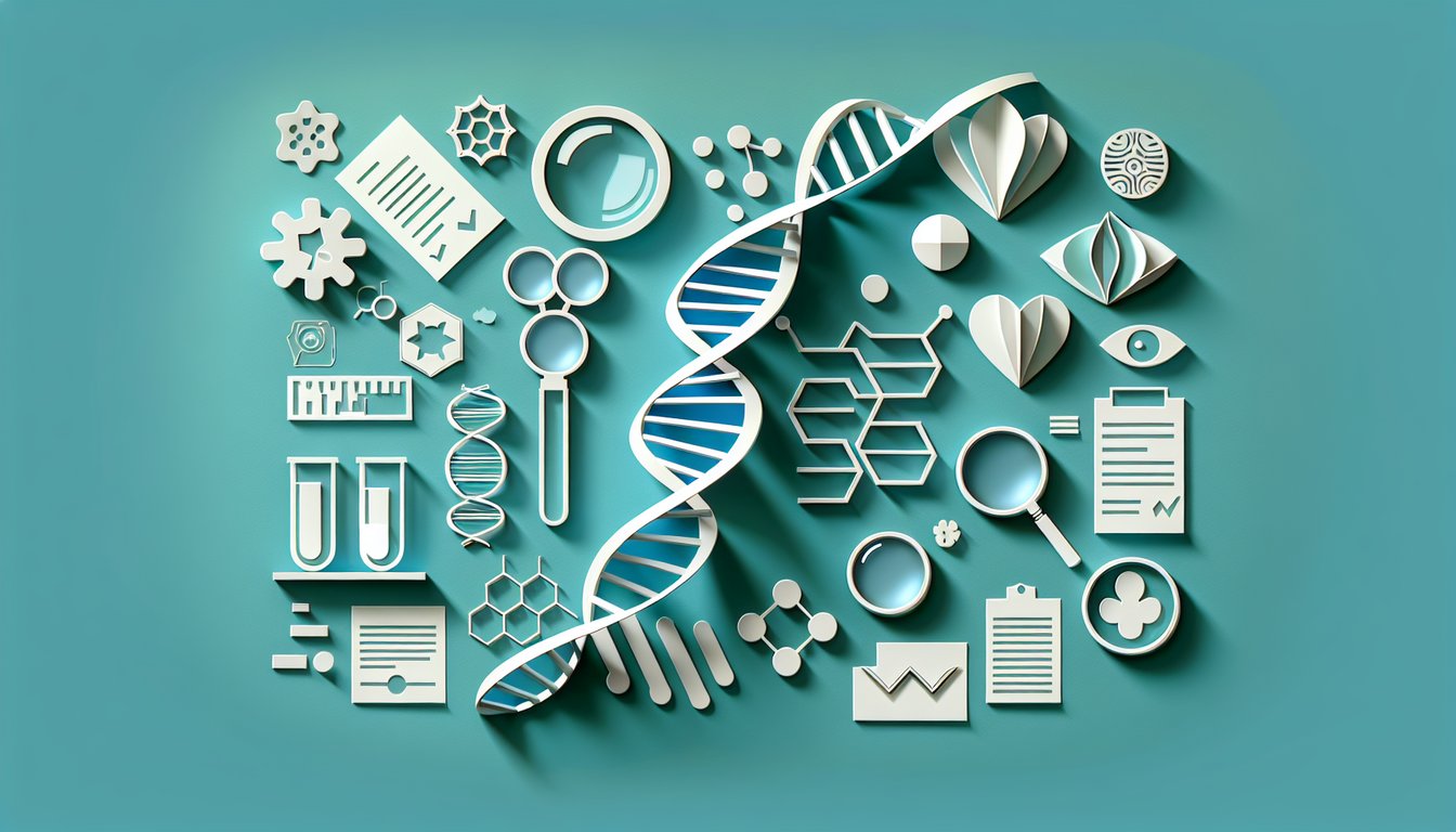 Paper art illustration for genetics quiz on uniqueness of DNA on teal background