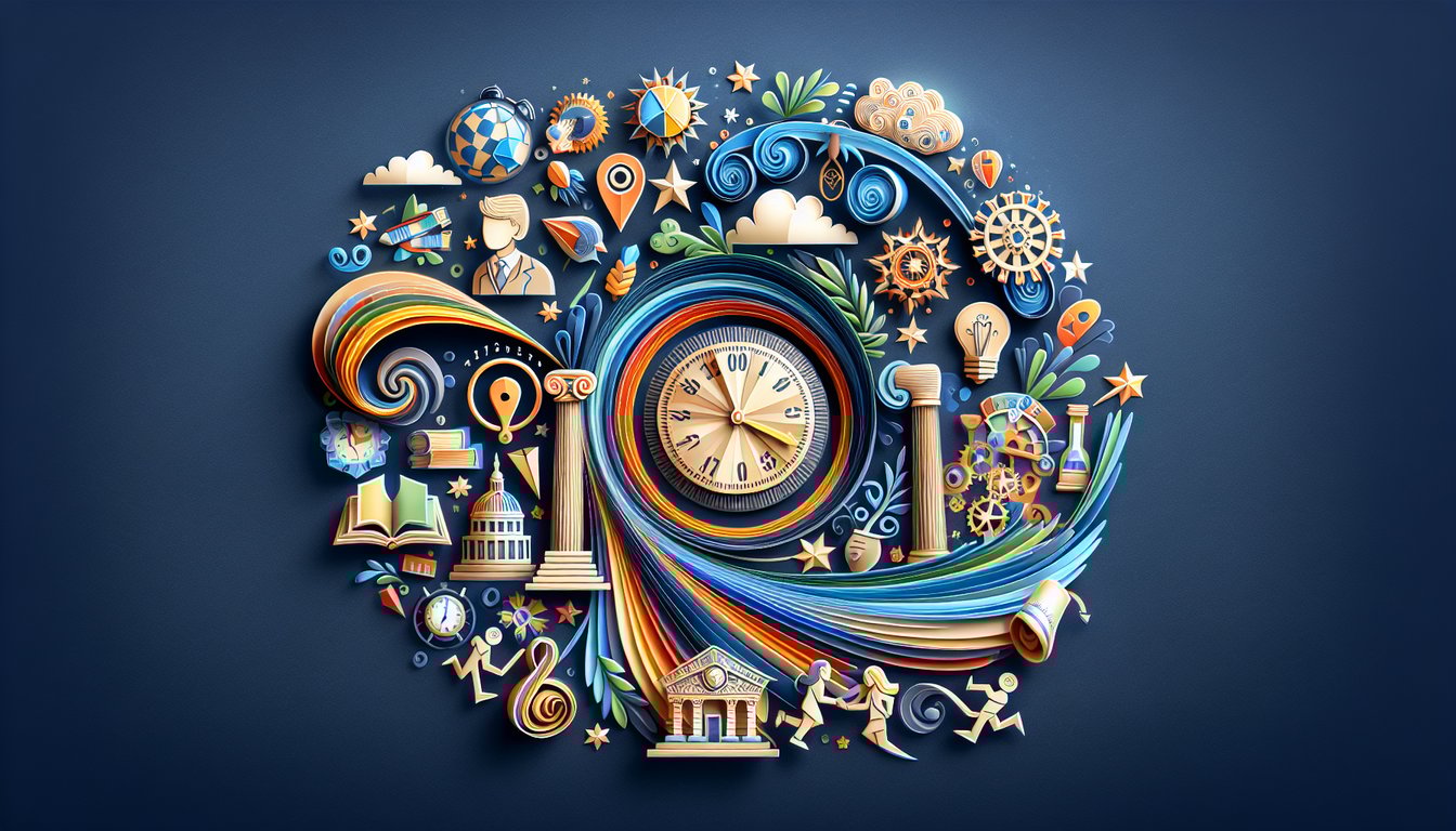 Colorful paper art promoting AP World Kahoot Showdown, a fast-paced history quiz for students.