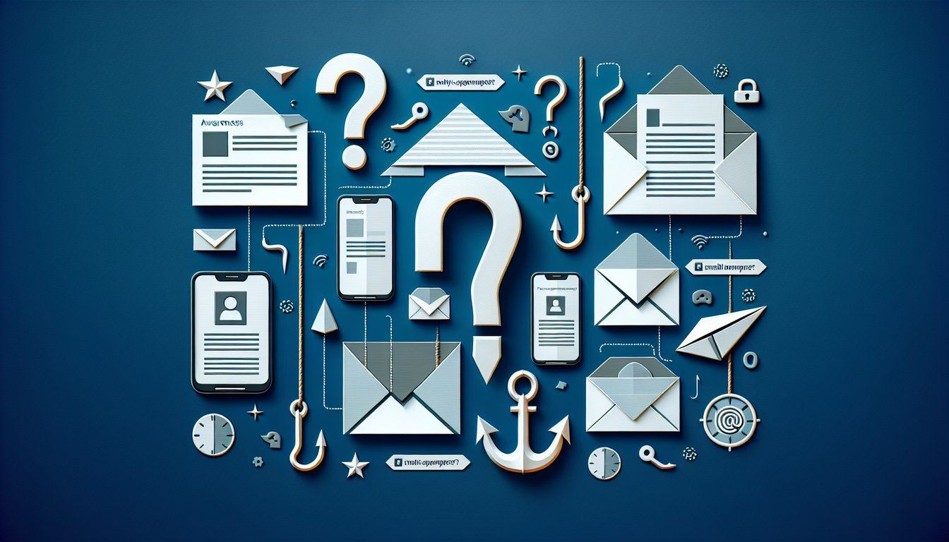 Colorful paper art illustrating a Phishing and Scam Awareness Quiz.