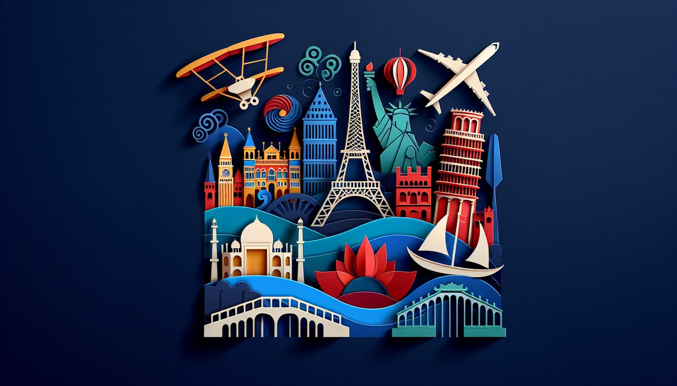 3D voxel art showcasing various iconic landmarks from Cities of the World course