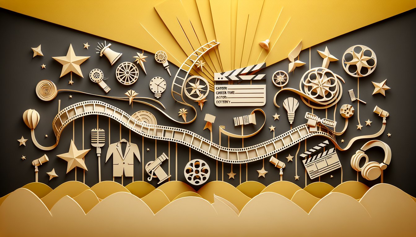 Paper art quiz header with golden yellow background featuring Josh Hutcherson theme age, career, current work