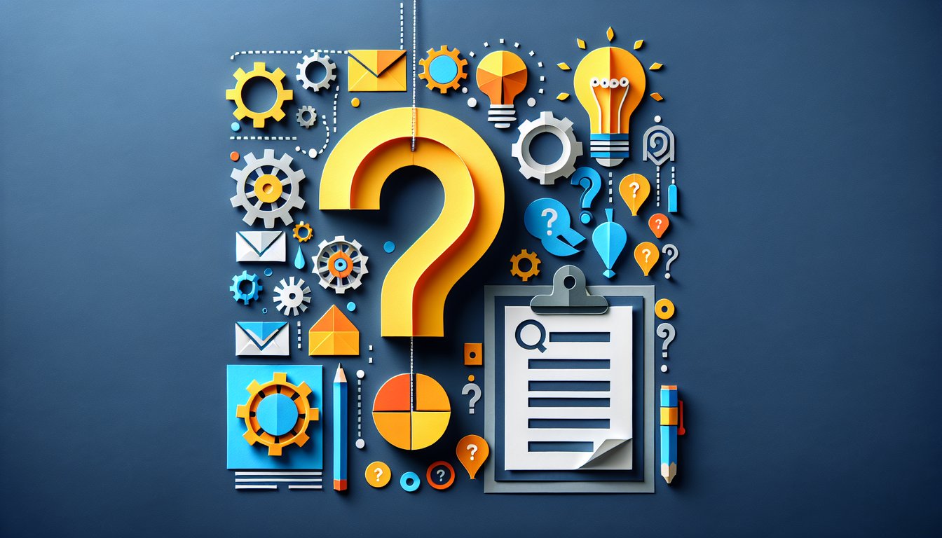 Colorful paper art promoting an Employee Knowledge Trivia Quiz.