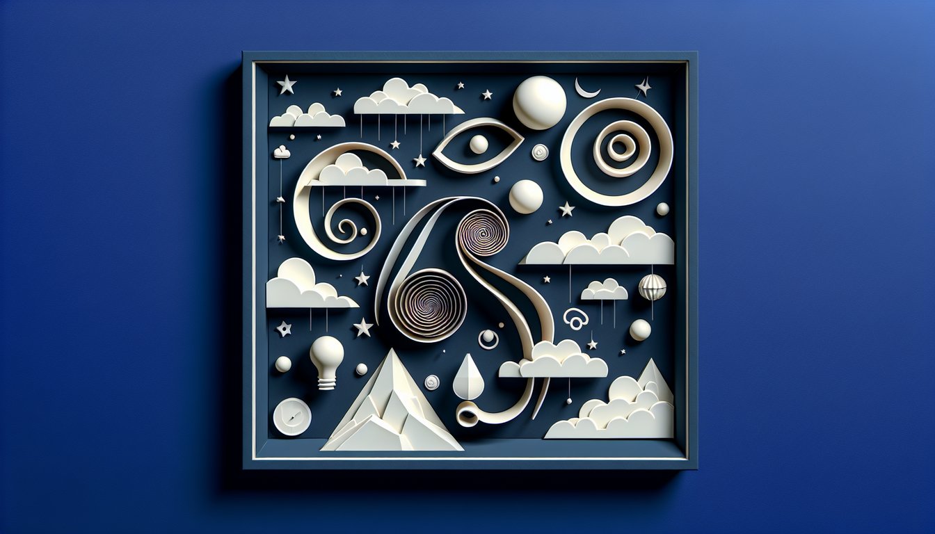 Paper art illustration for a quiz about identifying gaslighting and controlling behaviors in relationships on a dark blue background.