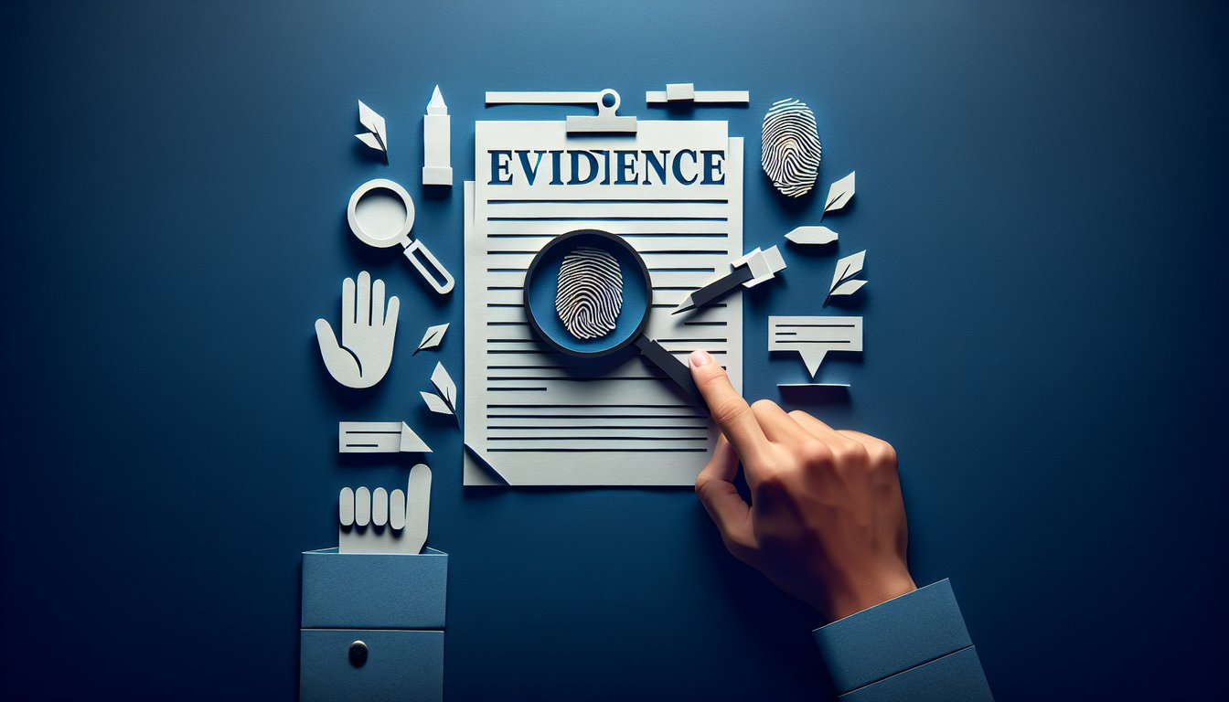 3D voxel art showcasing the study material for the course Evidence