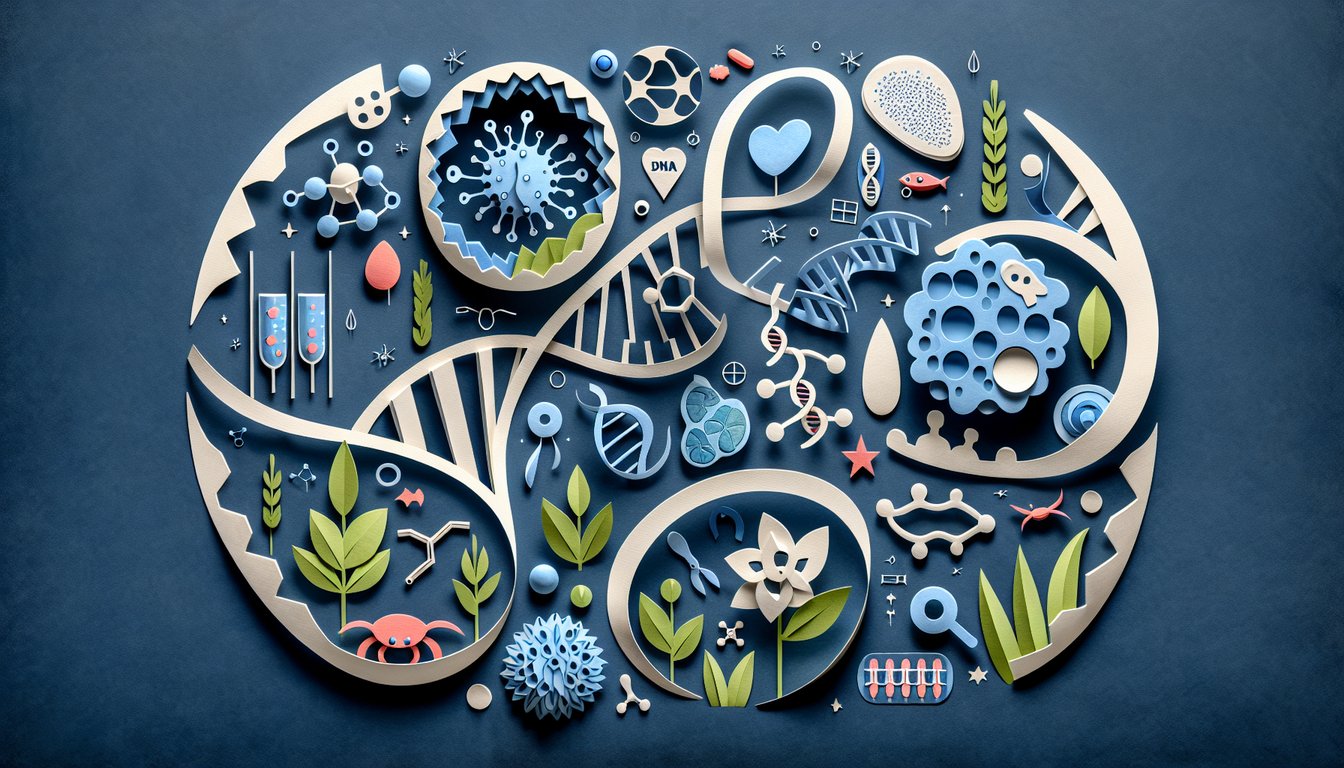Colorful paper art promoting Unit 4 Bio Blitz practice quiz for high school biology students.