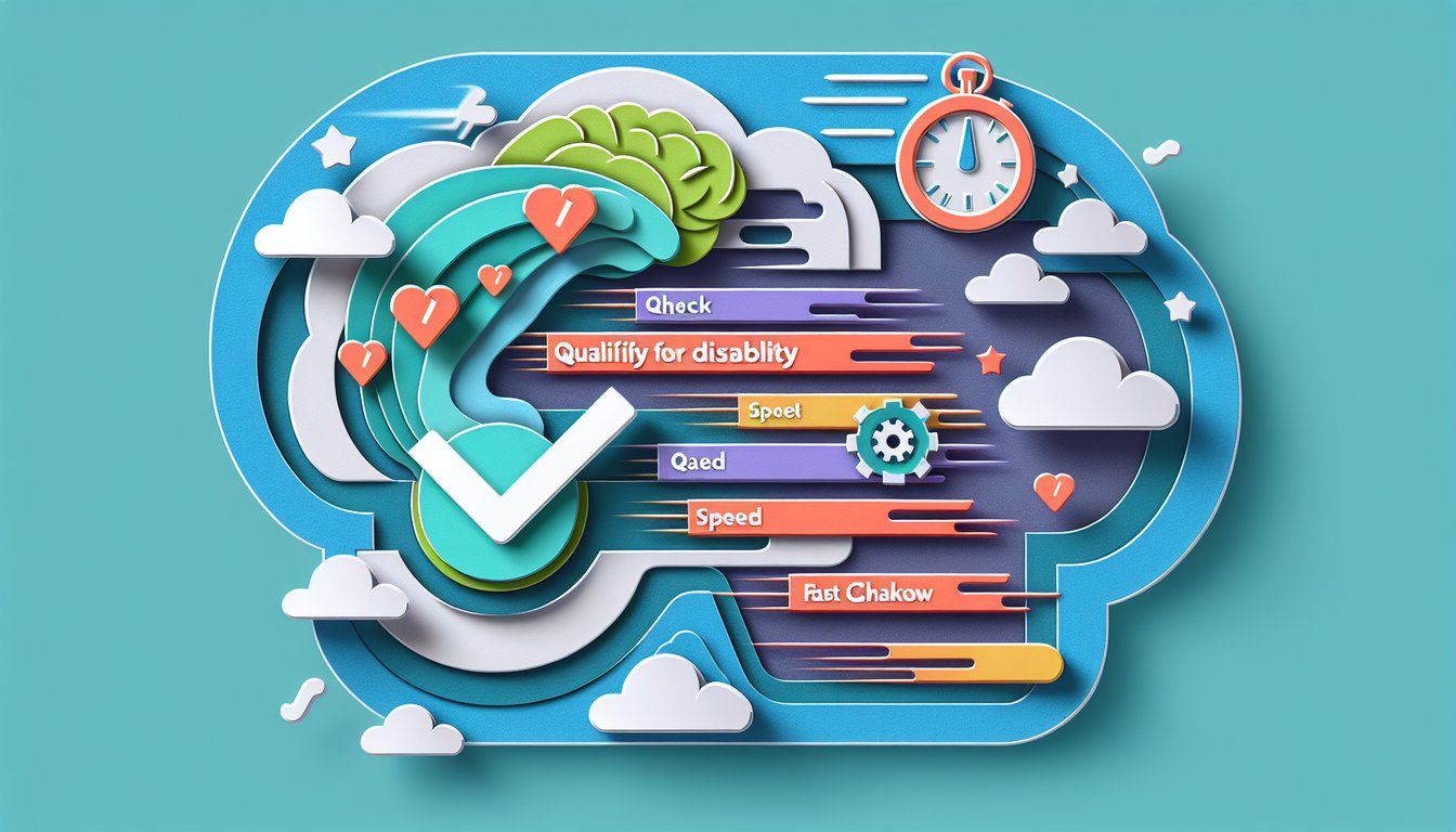 paper art illustration quiz challenge yourself test eligibility for disability benefits in minutes on teal background