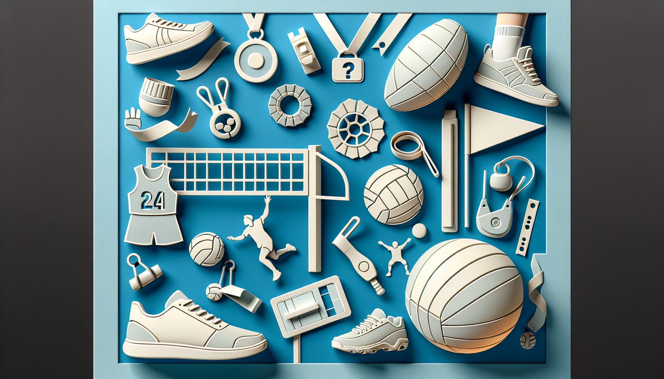 Paper art illustration for a Haikyuu quiz to discover your volleyball alter-ego on a sky blue background.