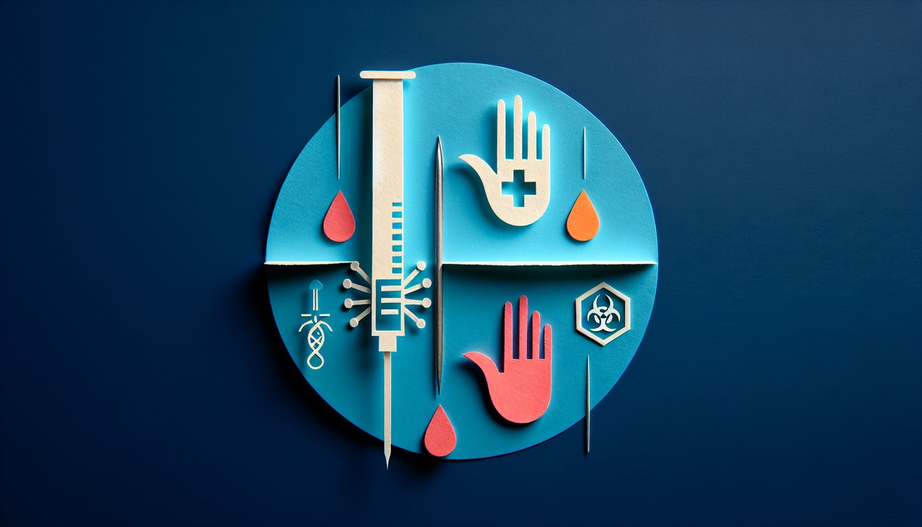 Colorful paper art depicting quiz on Acupuncture Infection Control