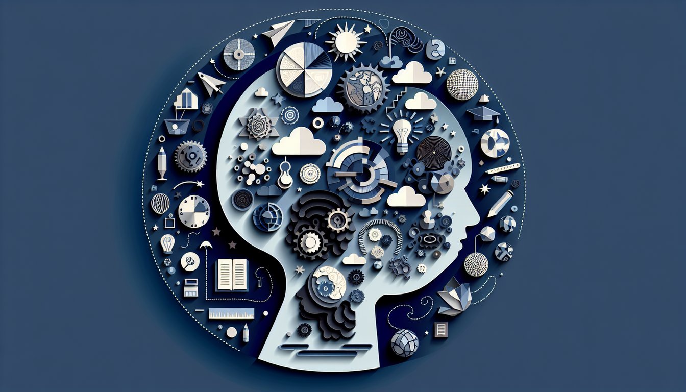 Colorful paper art promoting a high school literature quiz on Dense Inner Worlds.