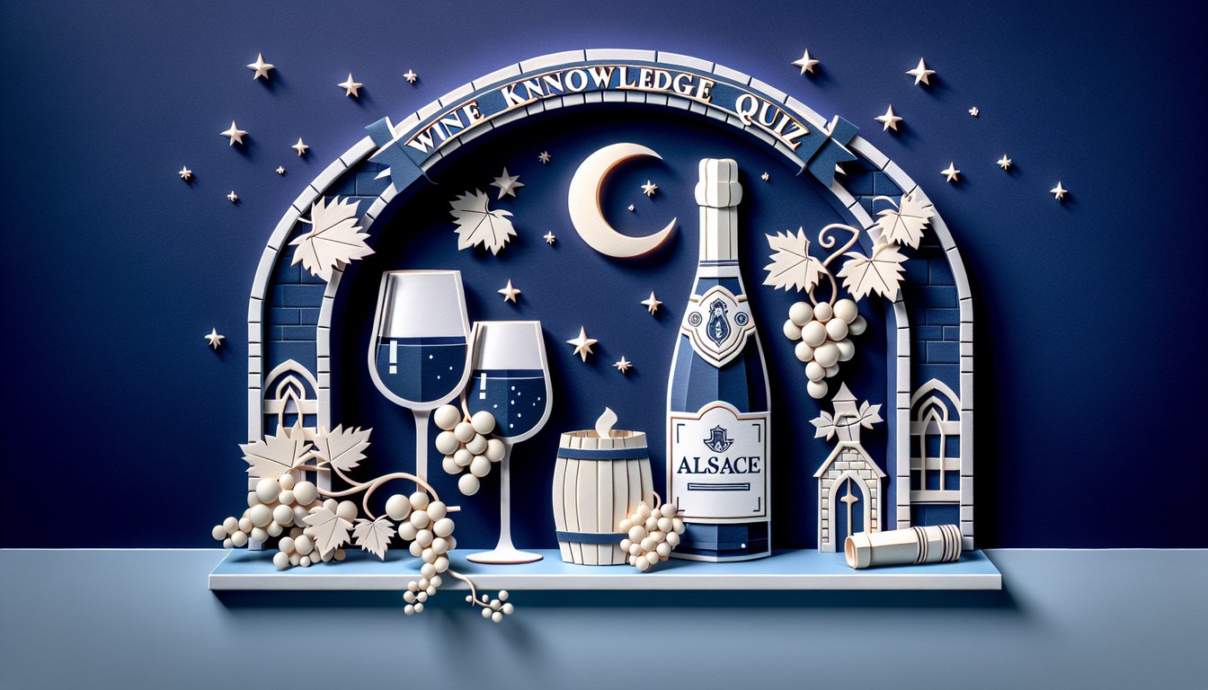 Colorful paper art promoting Alsace Wine Knowledge Quiz