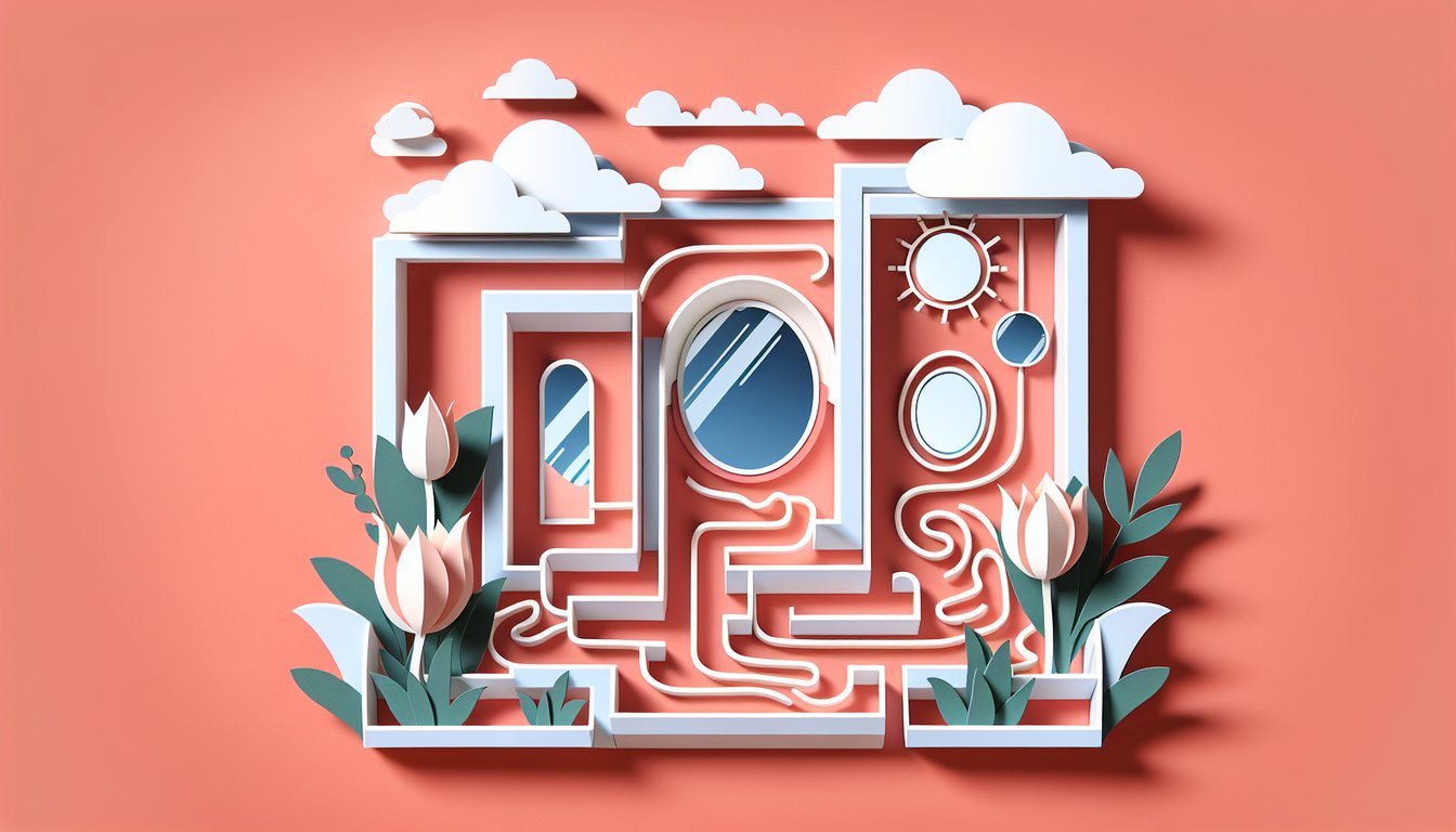 Paper cutout collage on coral background highlights free fatal flaw quiz invitation uncover hidden weaknesses blind spots