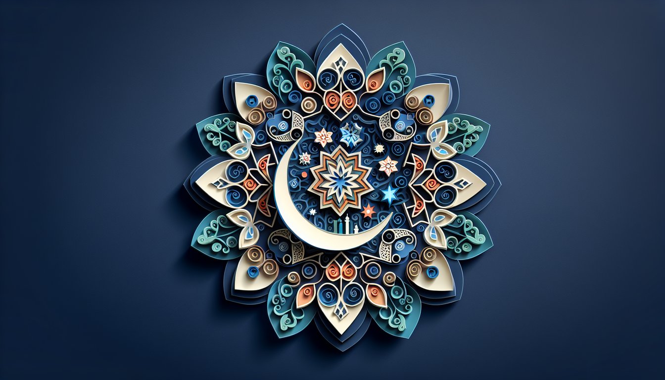 Paper art promoting Islamic Quiz Challenge for high school students to prepare for exams.