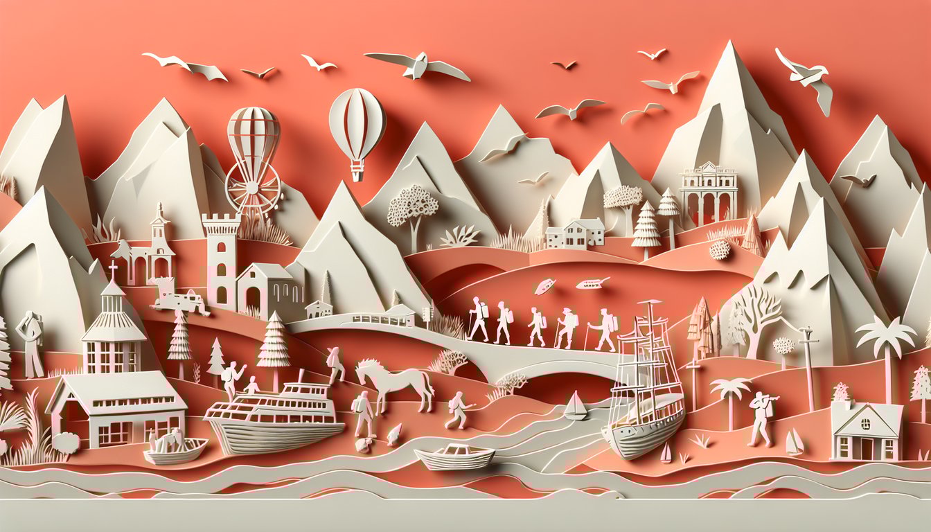 paper art illustration of Adventures in Odyssey characters with adventure quiz invite on coral background